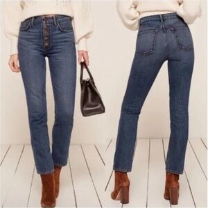 Reformation Mid-rise Button Fly Jeans 28